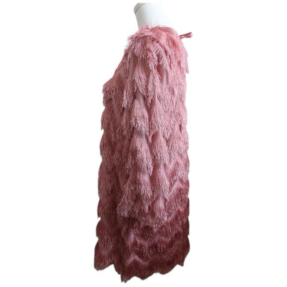 Anthropologie Hutch Fringed Chevron Shift Dress in Rose Size S - Picture 7 of 13